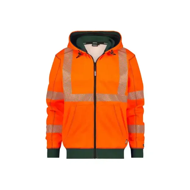 DASSY ® EVANS (300380) HÆTTE SWEATSHIRT MED HØJ SYNLIGHED orange og grøn