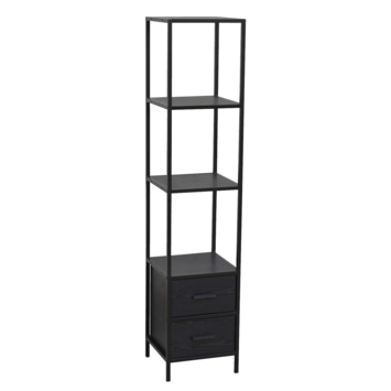 Wandkast Richard met lade metaal/mdf zwart