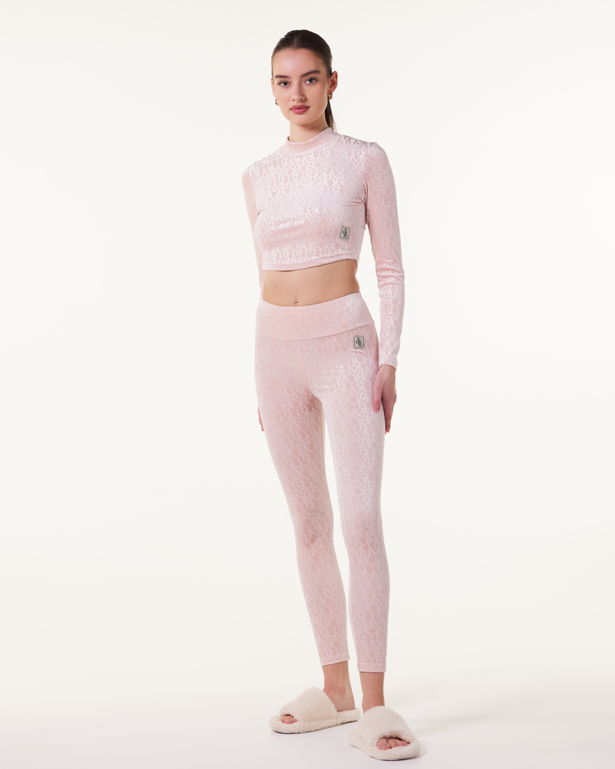 Bumpro Logomania Velour Turtle Neck Pink Evening