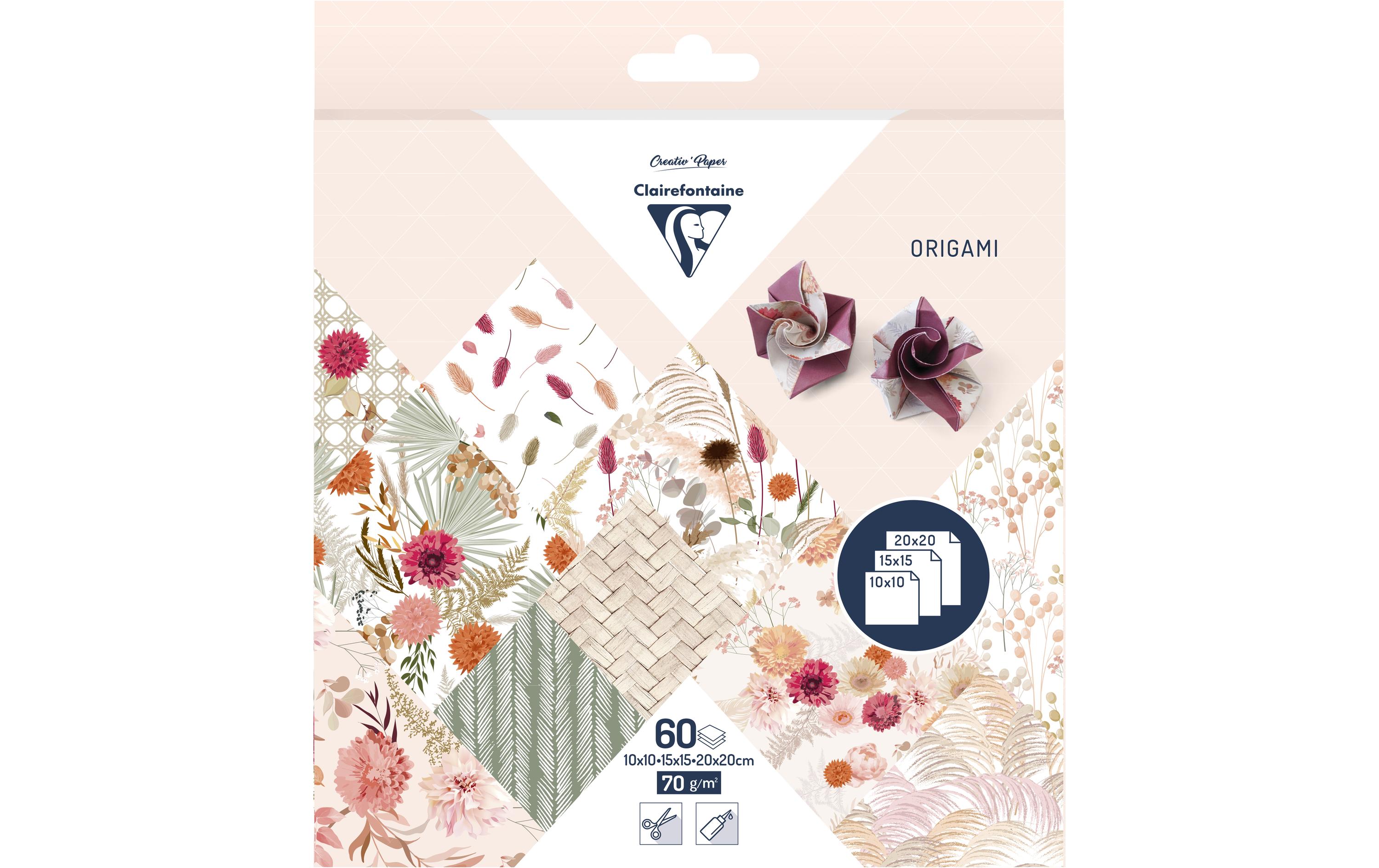 Faltblätter Origami Trockenblumen 70 g/m², 60 BlattOrigami-Papier