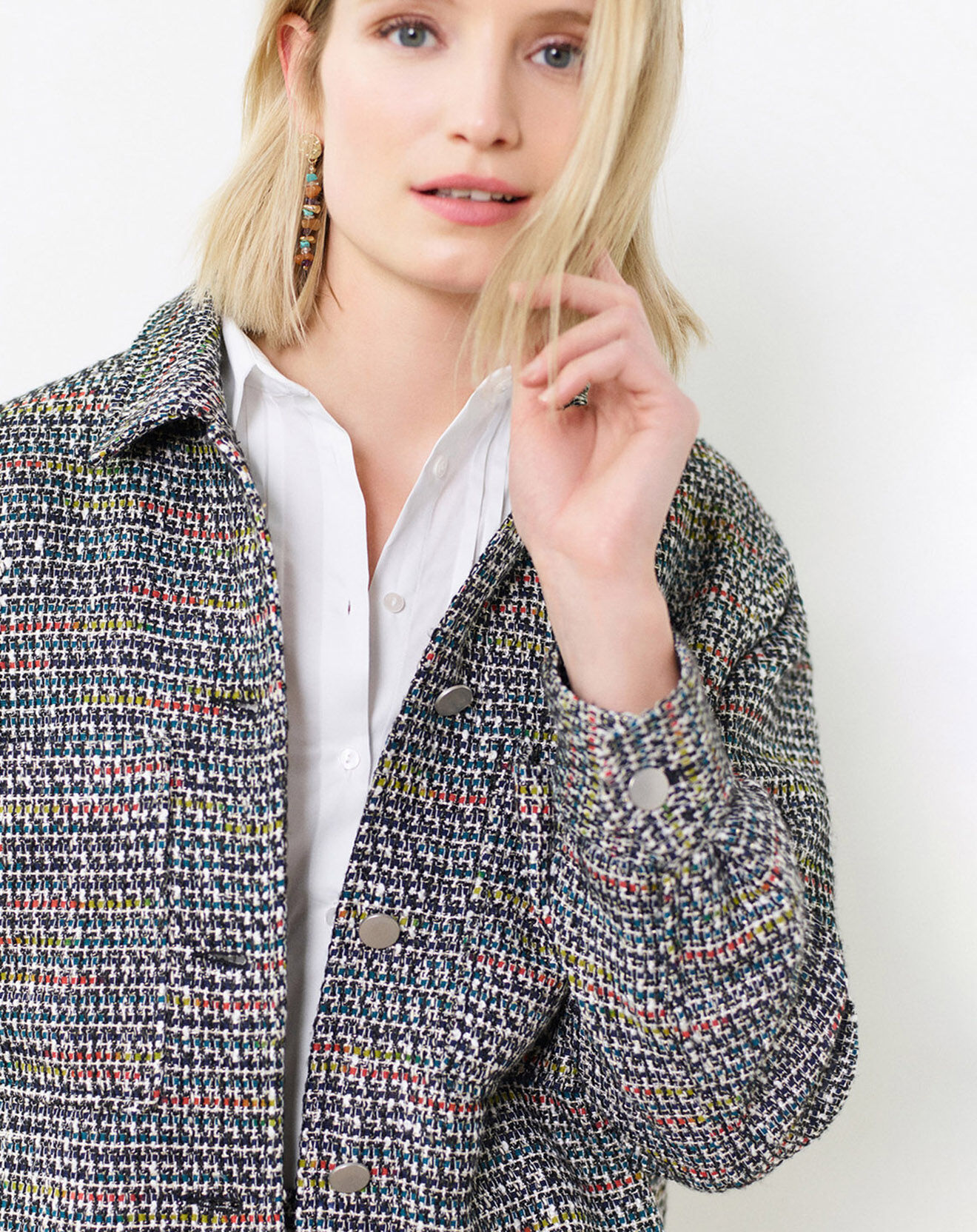 Caroll Veste en Tweed Suzette menthe