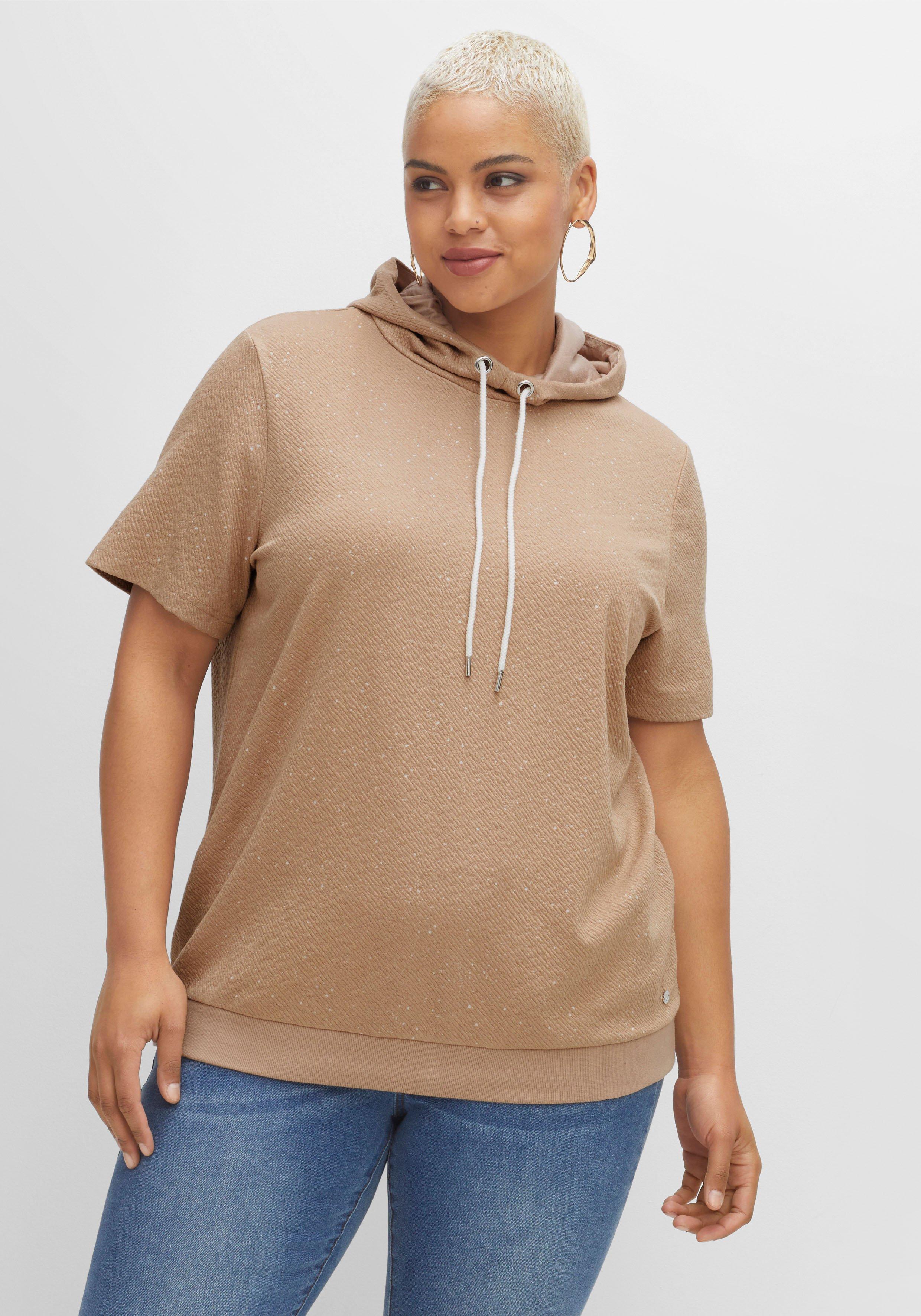 Shirt mit Kapuze, Kordel und Alloverprint