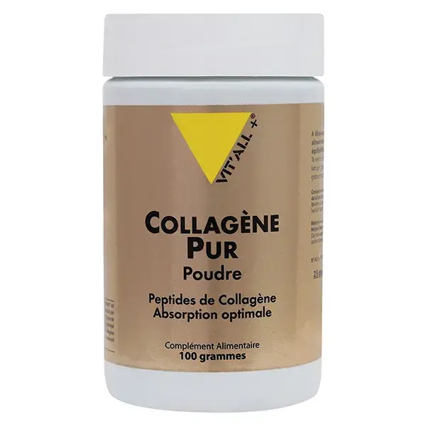 Vit'all+ Colágeno Marinho Hidrolisado Francês Puro em Pó, Sabor Neutro - 100g