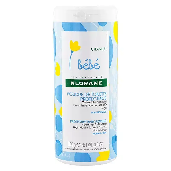 Talco Protetor para Higiene Íntima Klorane Baby Calendula 100g