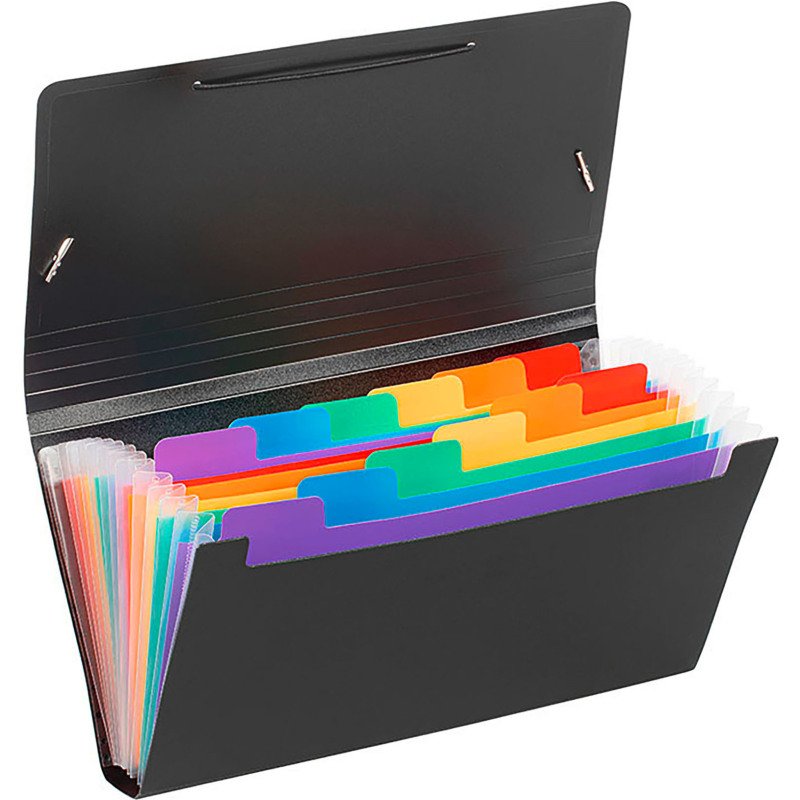 Trieur plastique format chèque 12 onglets Rainbow Class Viquel