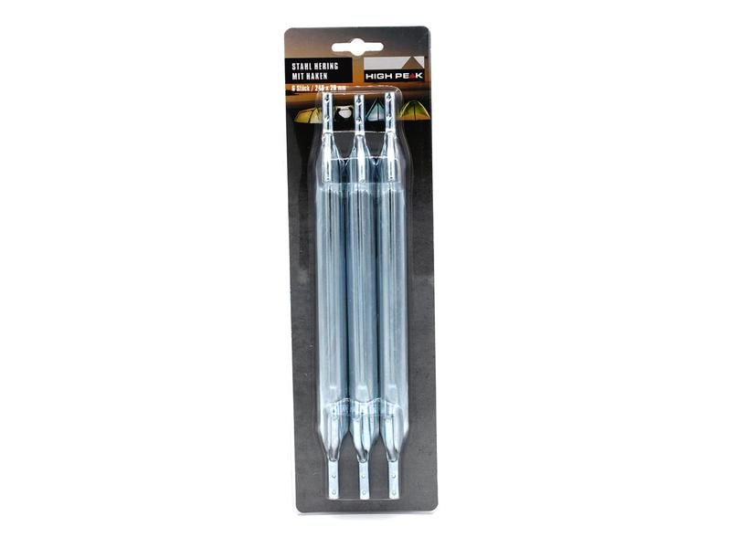 High Peak Stahl-Hering Steel V peg with hook, 180 x 22 mm, Spezial Zelthering für weiche und gemischte Böden