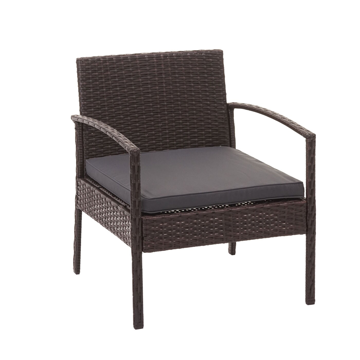 Poly-Rattan Garnitur MCW-F56, Balkon-/Garten-/Lounge-Set Sitzgruppe ~ braun, Kissen dunkelgrau