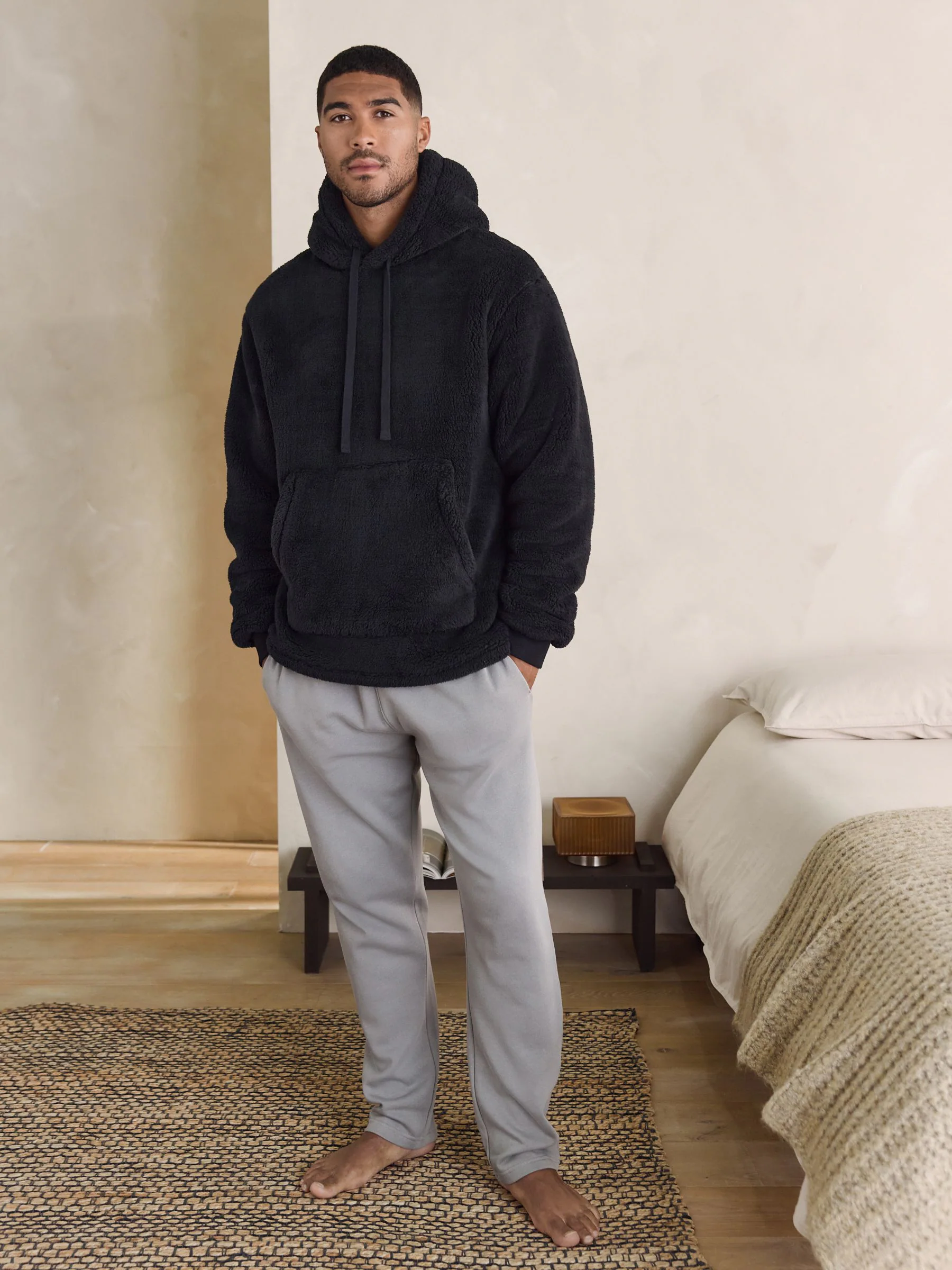 Black Chamonix Pattern - Pullover hoodie van borg