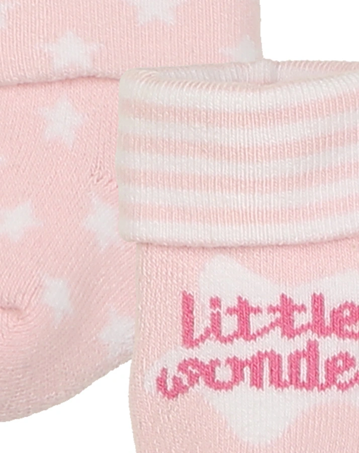 Erstlings-Socken LITTLE WONDER 2er-Pack in rosa