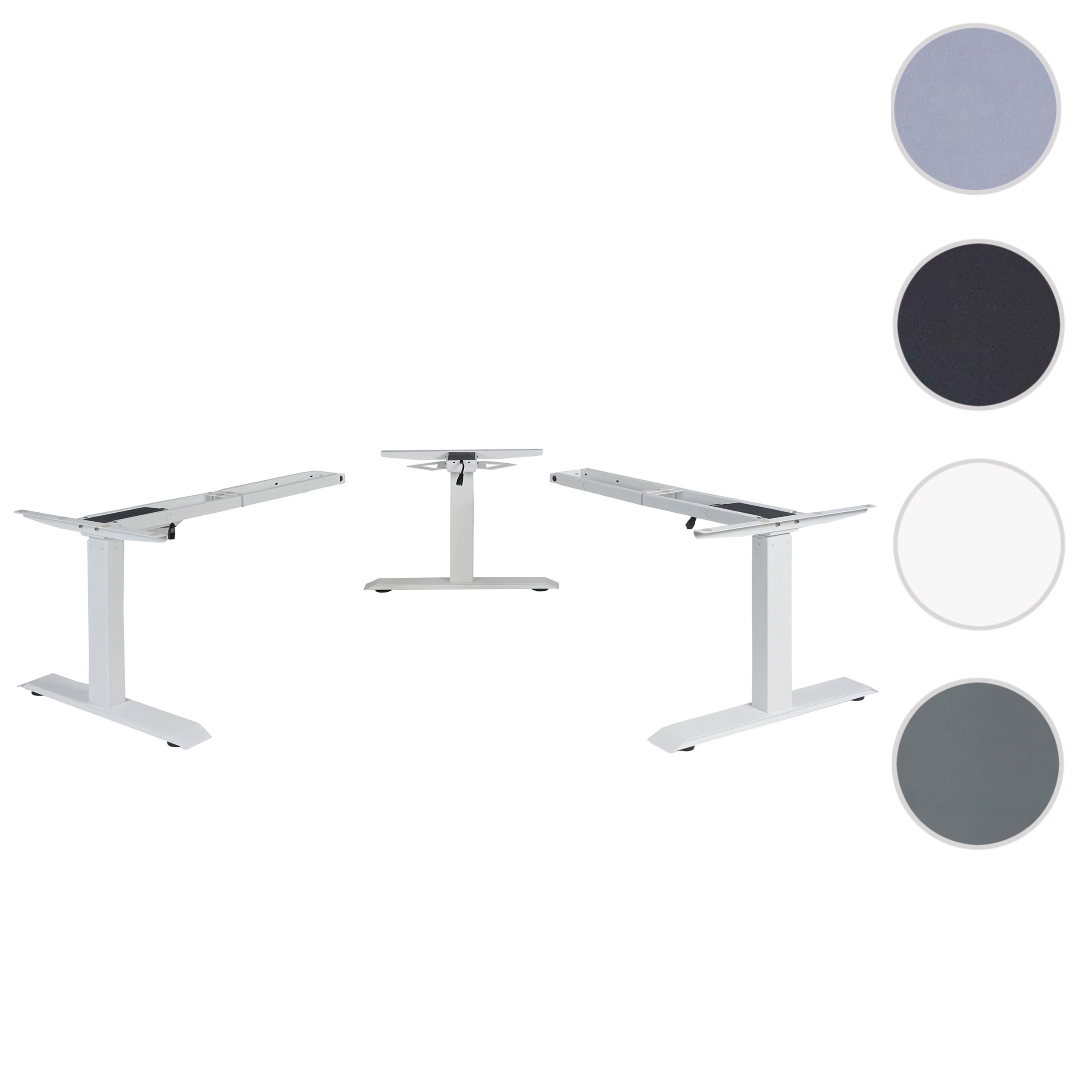 3in1 Gestell MCW-D40, variables Tischgestell, elektrisch höhenverstellbar Memory 47kg ~ weiß