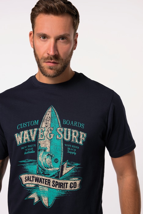 T-Shirt, Halbarm, Brust-Print, bis 8 XL