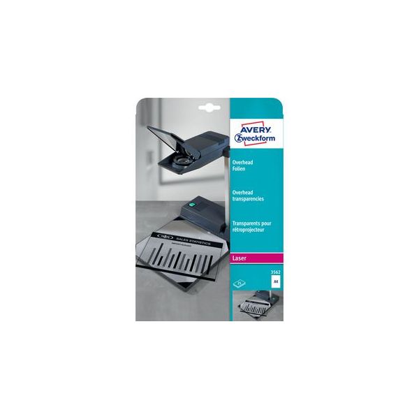 Avery 25 un. Fls Acetato A4 Laser Preto e Branco   Cópia - 3562