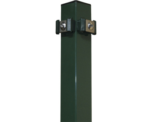 Hoekpalen voor gelaste gaaspanelen met klemmen inclusief schroeven en klemplaten, paalkap 5 x 5 x 150 cm groen