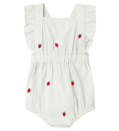 Name It Sommerstrampler - NbfDerilla - Bright White/ERDBEERE