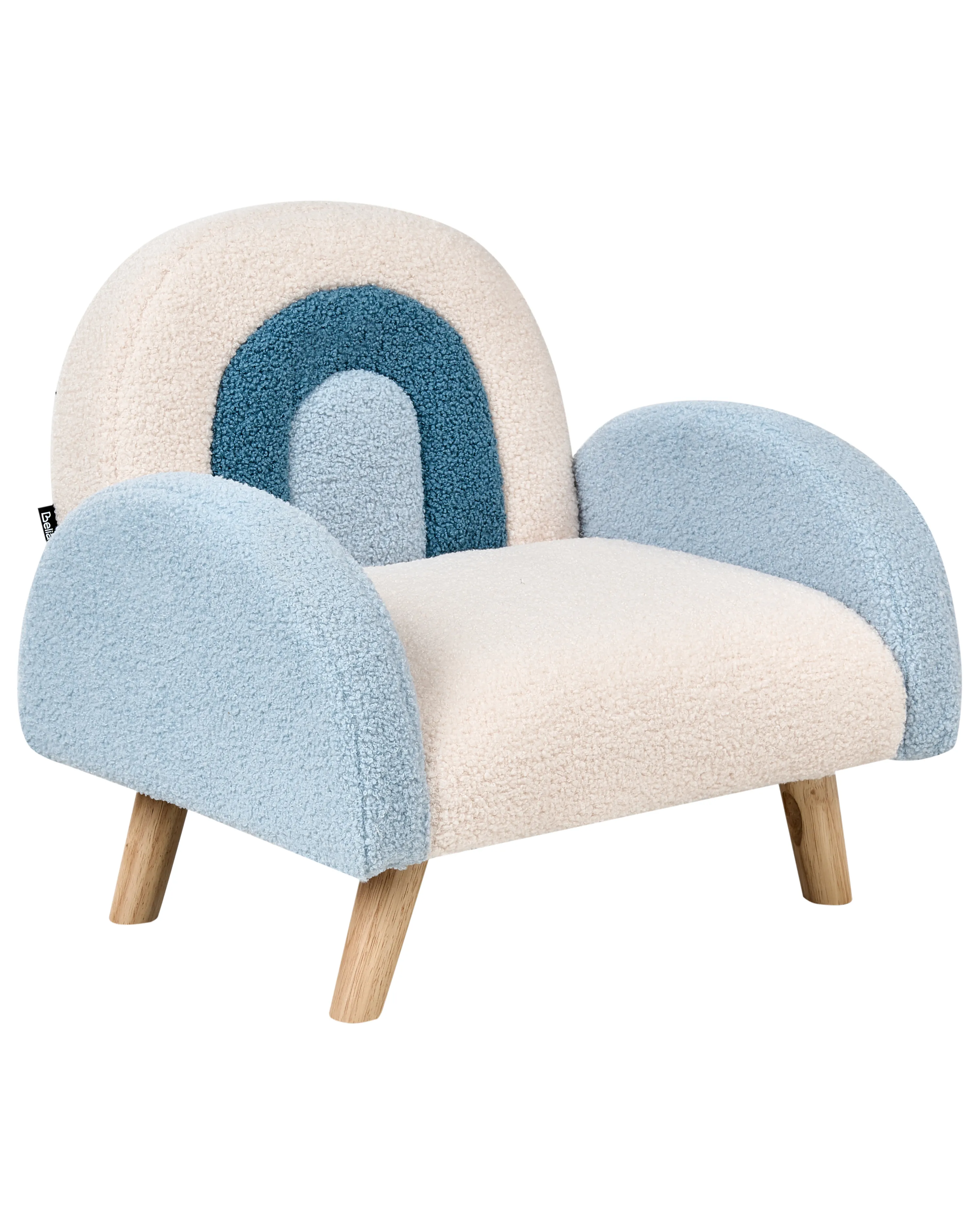 Kinderfauteuil Regenboog OMBO Bouclé Lichtblauw