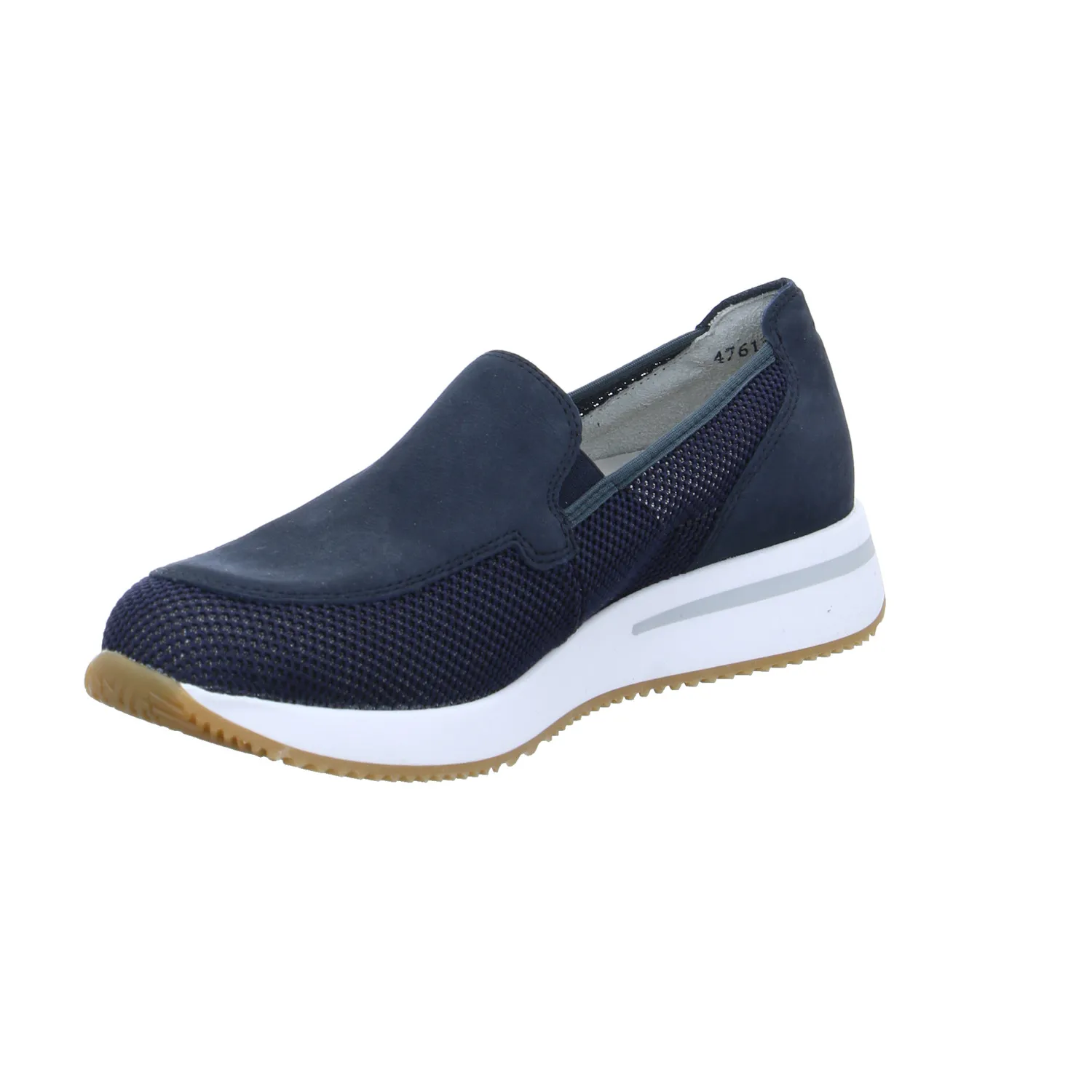 WALDLÄUFER Comfort-Slipper Blau Leder  mit Wechselfussbett