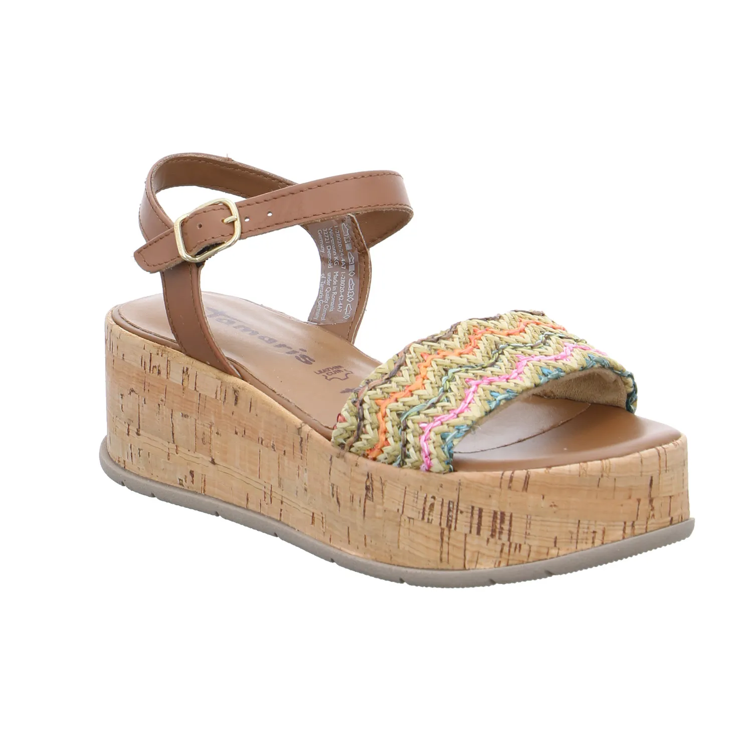 TAMARIS Sandalette Cognac Textil