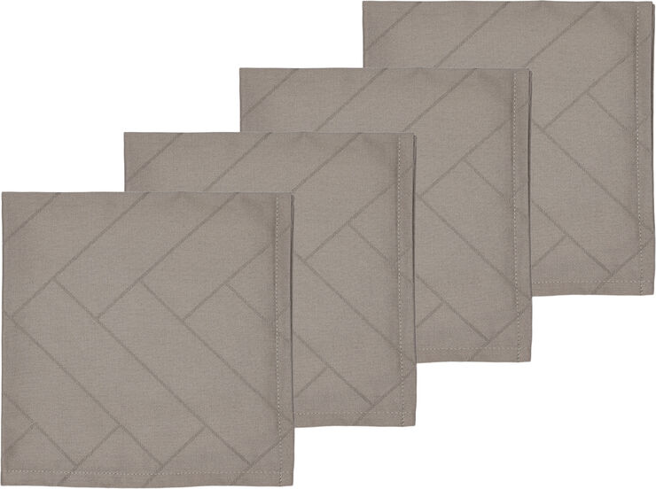 Södahl Serviet Tiles Damask Taupe 4 stk Taupe