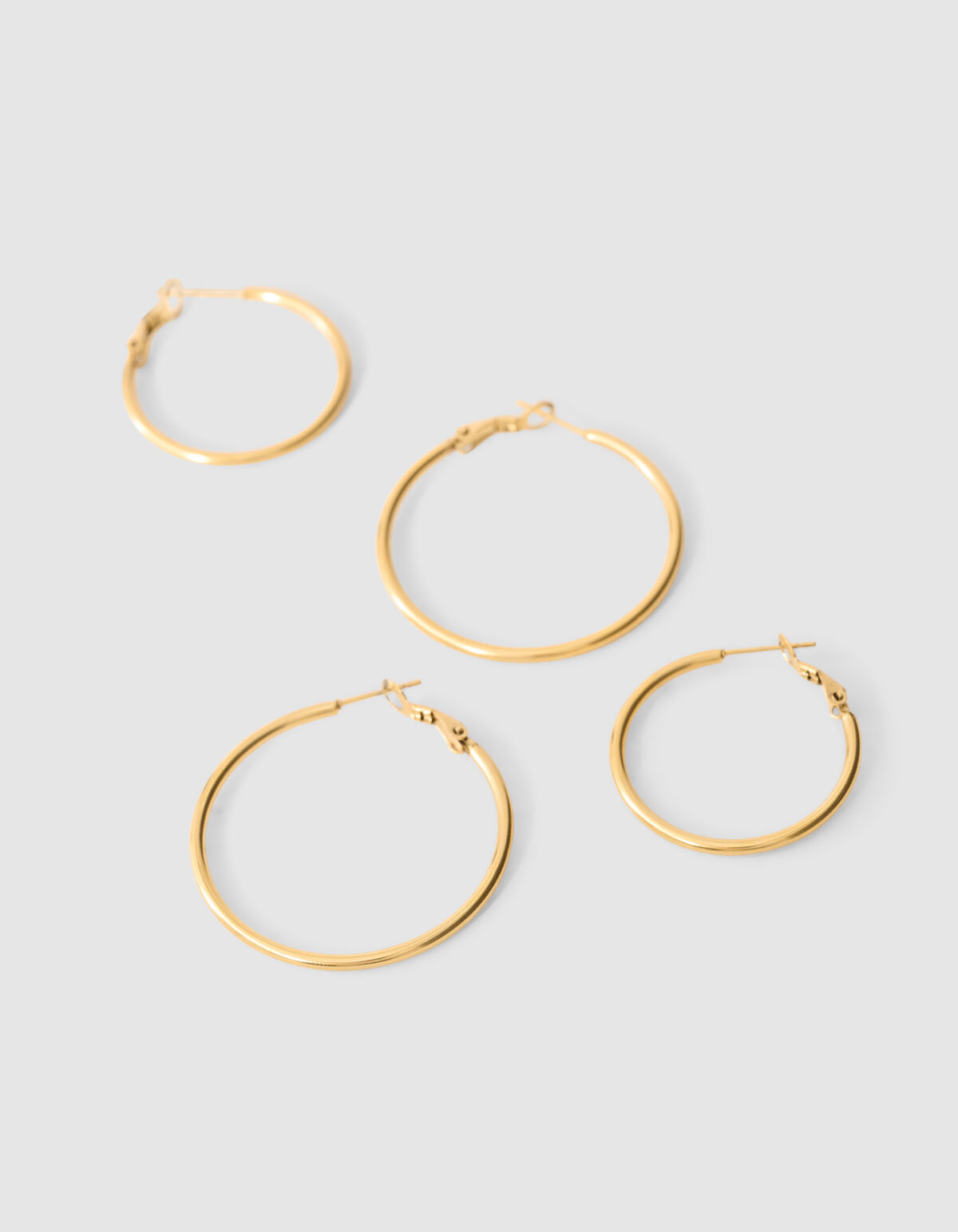 Basic Hoop Oorbellen Set Goud