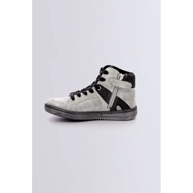 LOWELL ARGENT NOIR SNEAKERS HAUTES Synthétique Fille