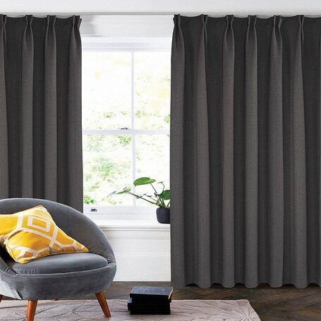 Gordijnen met Linnen Look - Haken of Ringen - Antraciet