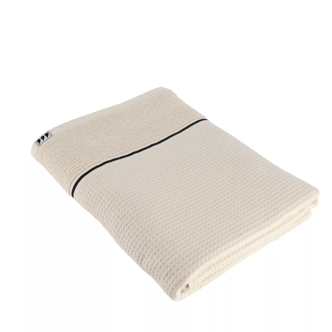 Serviette de bain coton nid d'abeille (70 x 130 cm) Japandi Beige