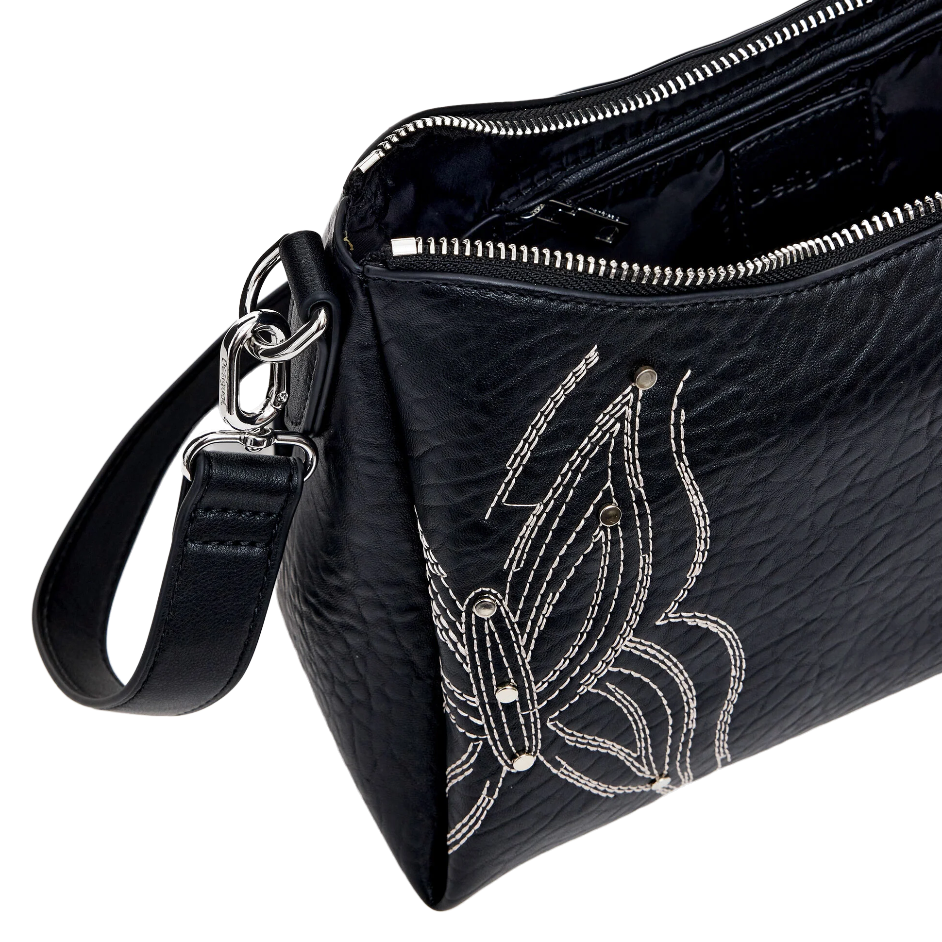 Sac à main aspect cuir | Noir