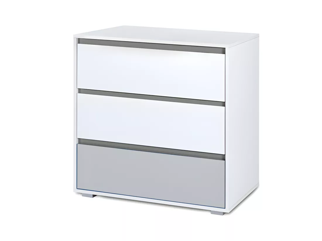 Chambre complète lit bébé - commode à langer - armoire 3 portes LittleSky by Klups Dalia - Blanc