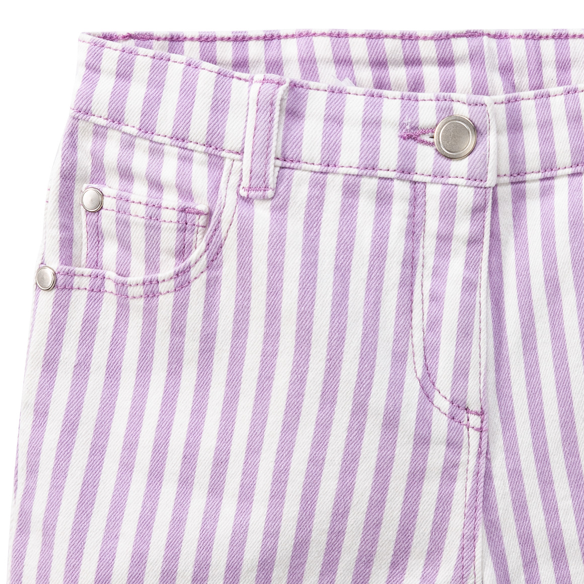 Topolino Mädchen Jeans-Shorts mit Streifen helllila / weiss