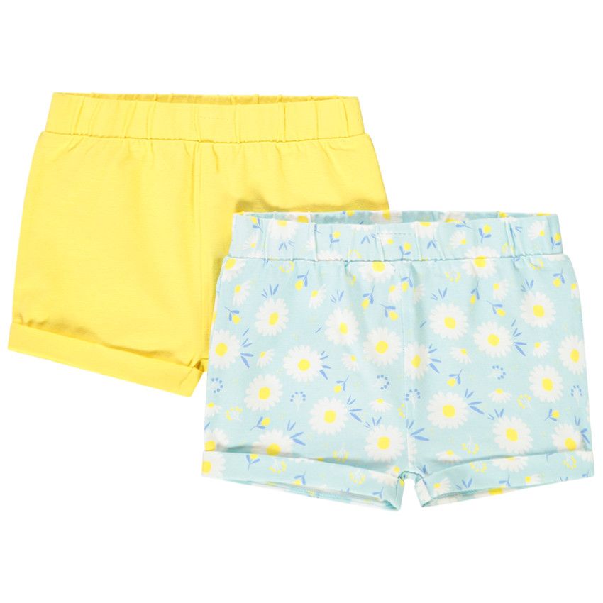 Lot de 2 shorts pour bébé fille - Jaune