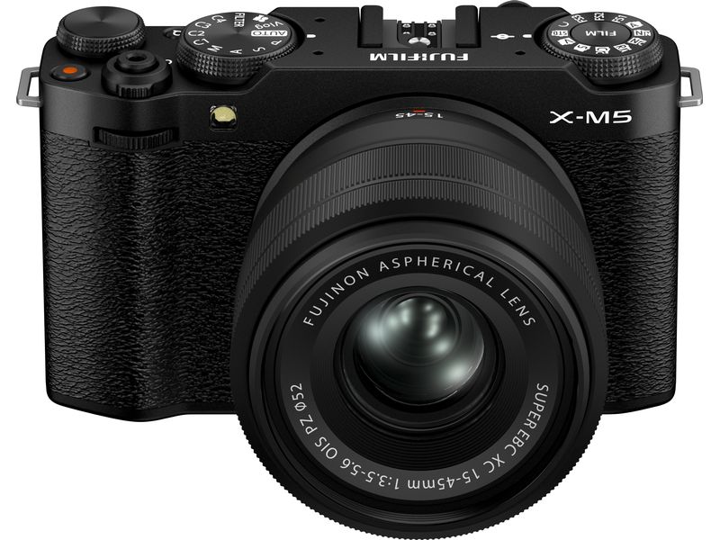 Fujifilm Fotokamera X-M5 Kit Schwarz XC 15-45mm Kompakte spiegellose Systemkamera mit fortschrittlichen Foto- und Videofunktionen inklusive Objektiv
