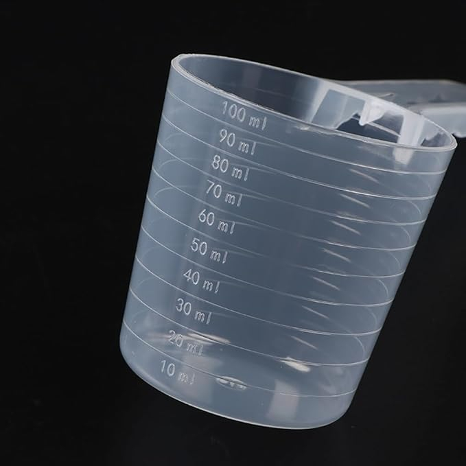 (2er Set) 100ml Hunde Futter Messbecher Katzen Futterlöffel Haustier Leckerli Portionierer mit Skalierung - Transparent