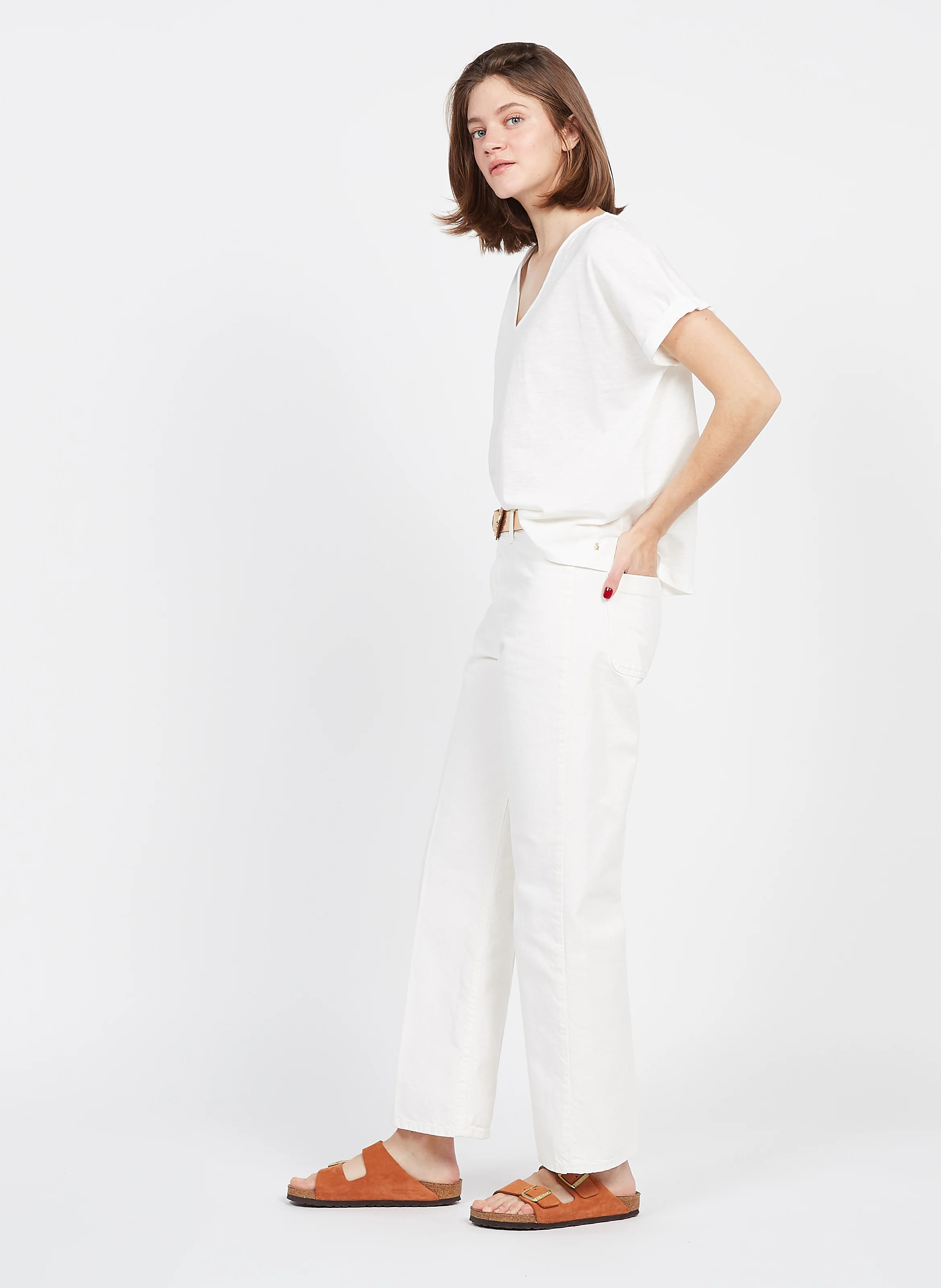 MOON - Jean droit en coton | Blanc