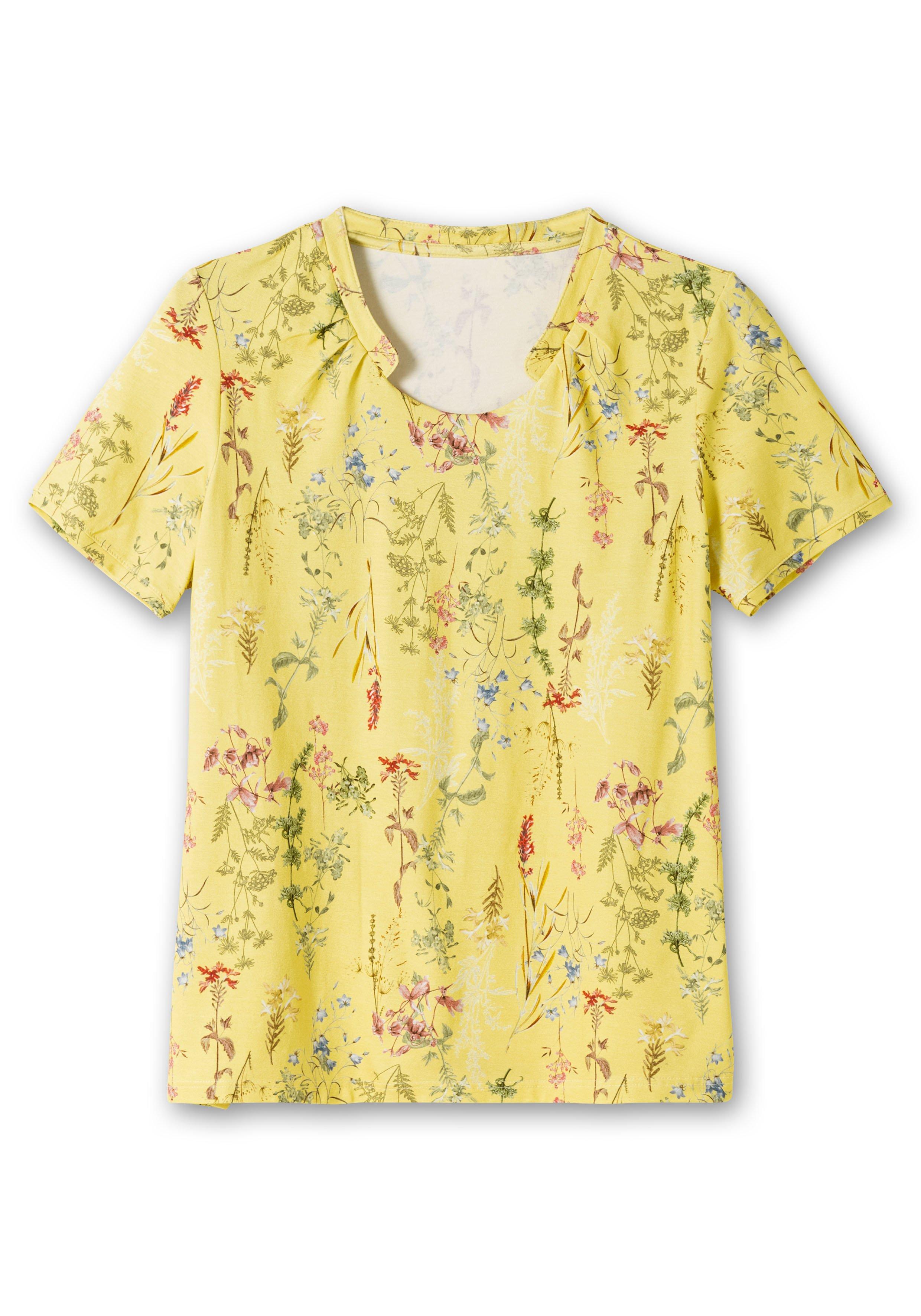 Shirt mit Faltenpartie am Stehkragen