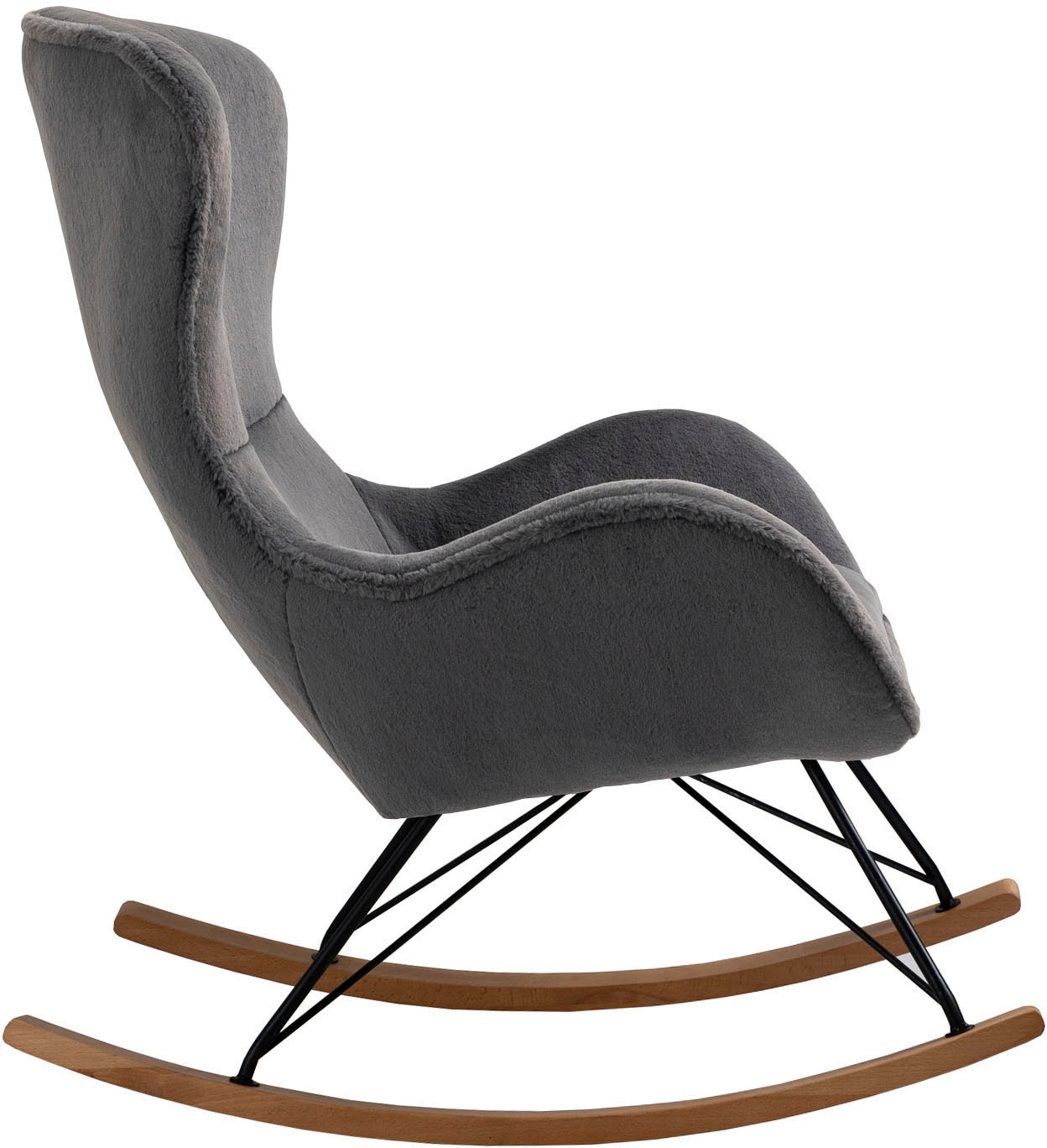 SalesFever Schaukelstuhl »Komfortabl und im Vintage-Stil« () in Lammfelloptik