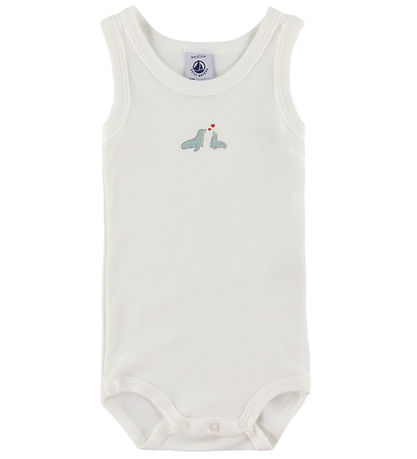 Petit Bateau Bodys ohne Ärmel - 3er-Pack - Weiß/Blau