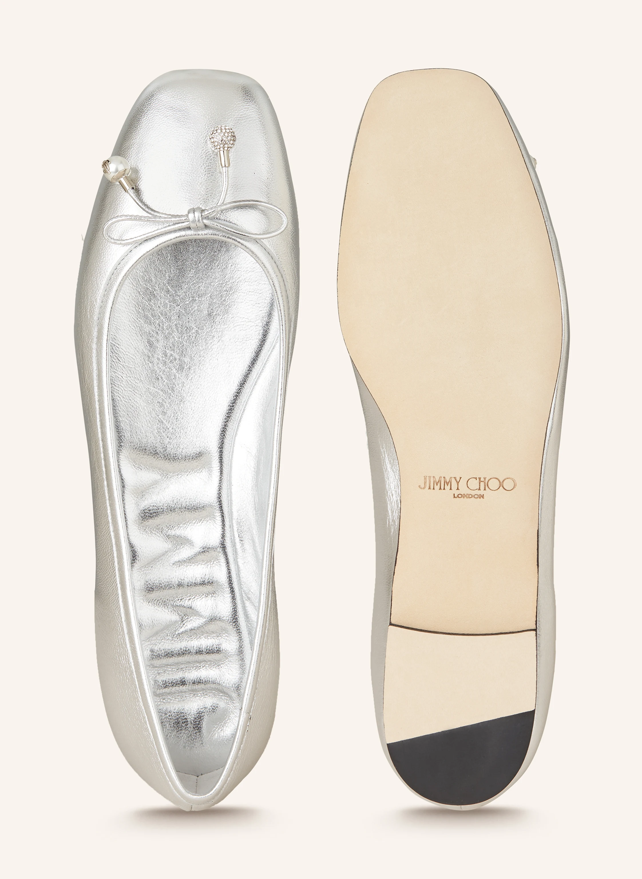JIMMY CHOO Ballerinas ELME mit Schmucksteinen und Perlen