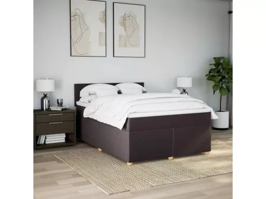 Sommier à lattes de lit avec matelas Marron foncé 160x200 cm