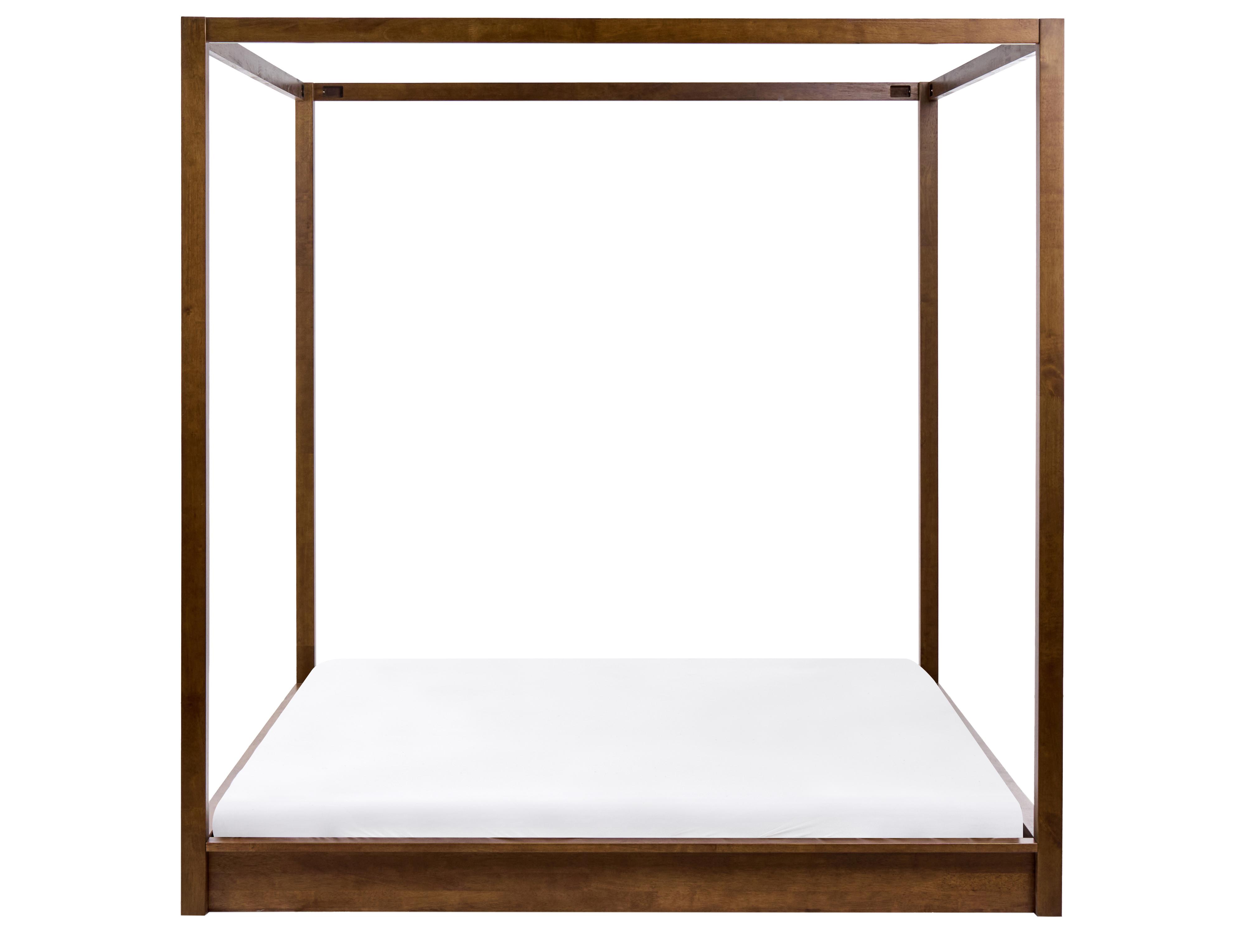 Hemelbed Hout HERLIERE 180 x 200 cm Donkerbruin