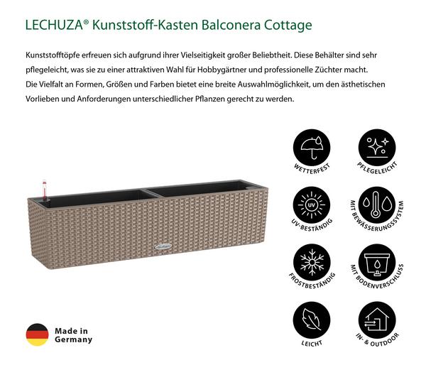 LECHUZA® Kunststoff-Kasten Balconera Cottage,