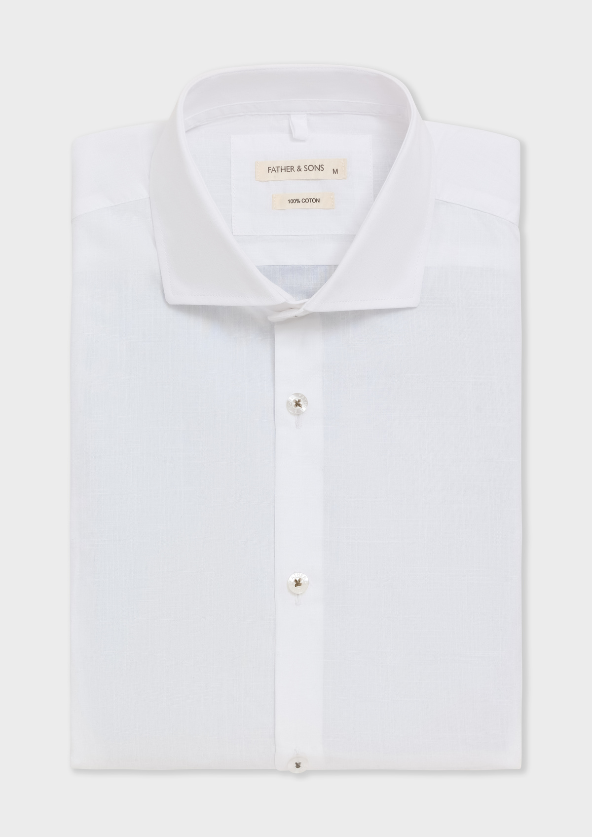 Chemise sport Regular en popeline de coton uni blanc