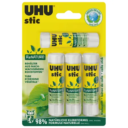 UHU Klebestift Stic ReNature 4 x 8,2 g Blister