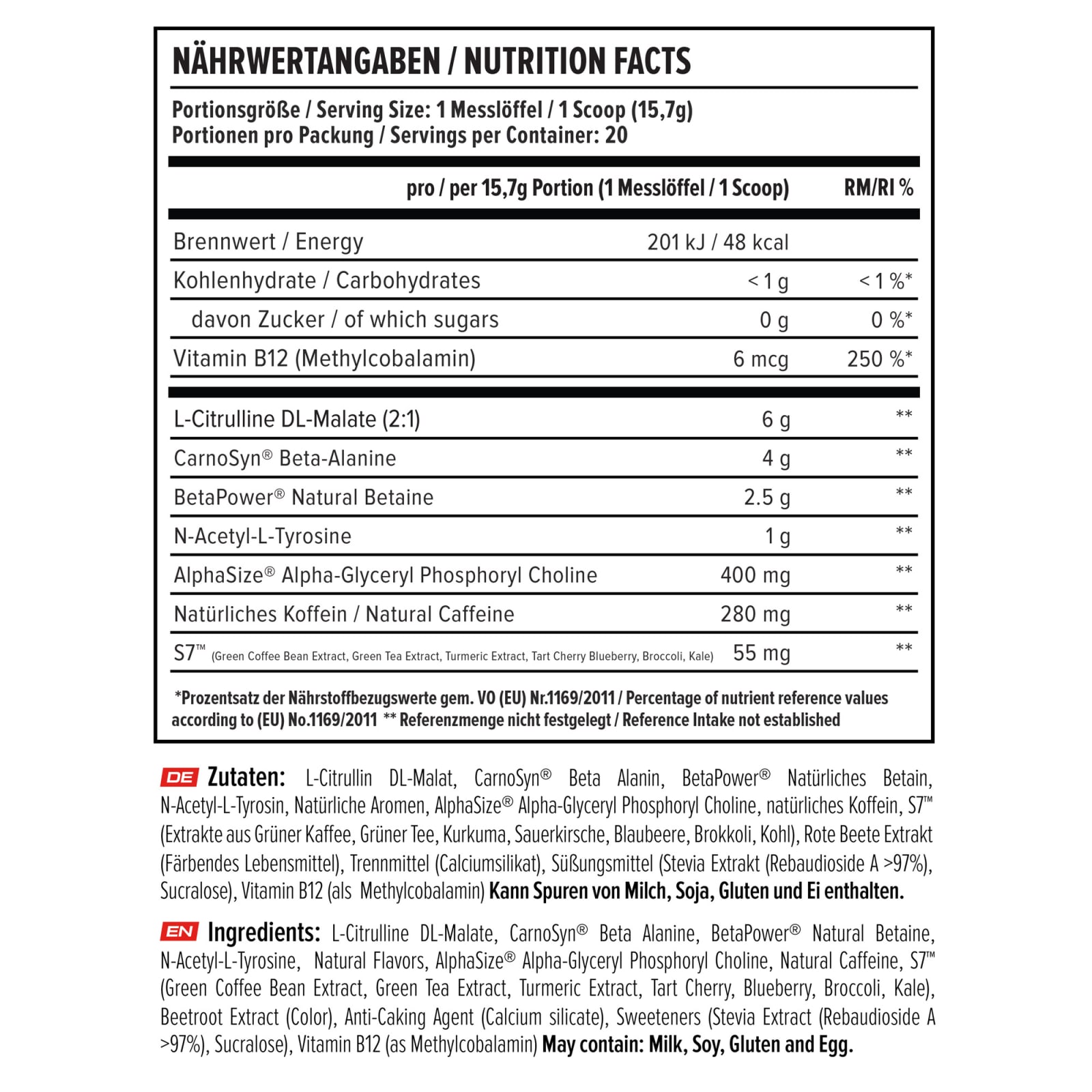 V8 - Total Energy Pre-Workout (314g)