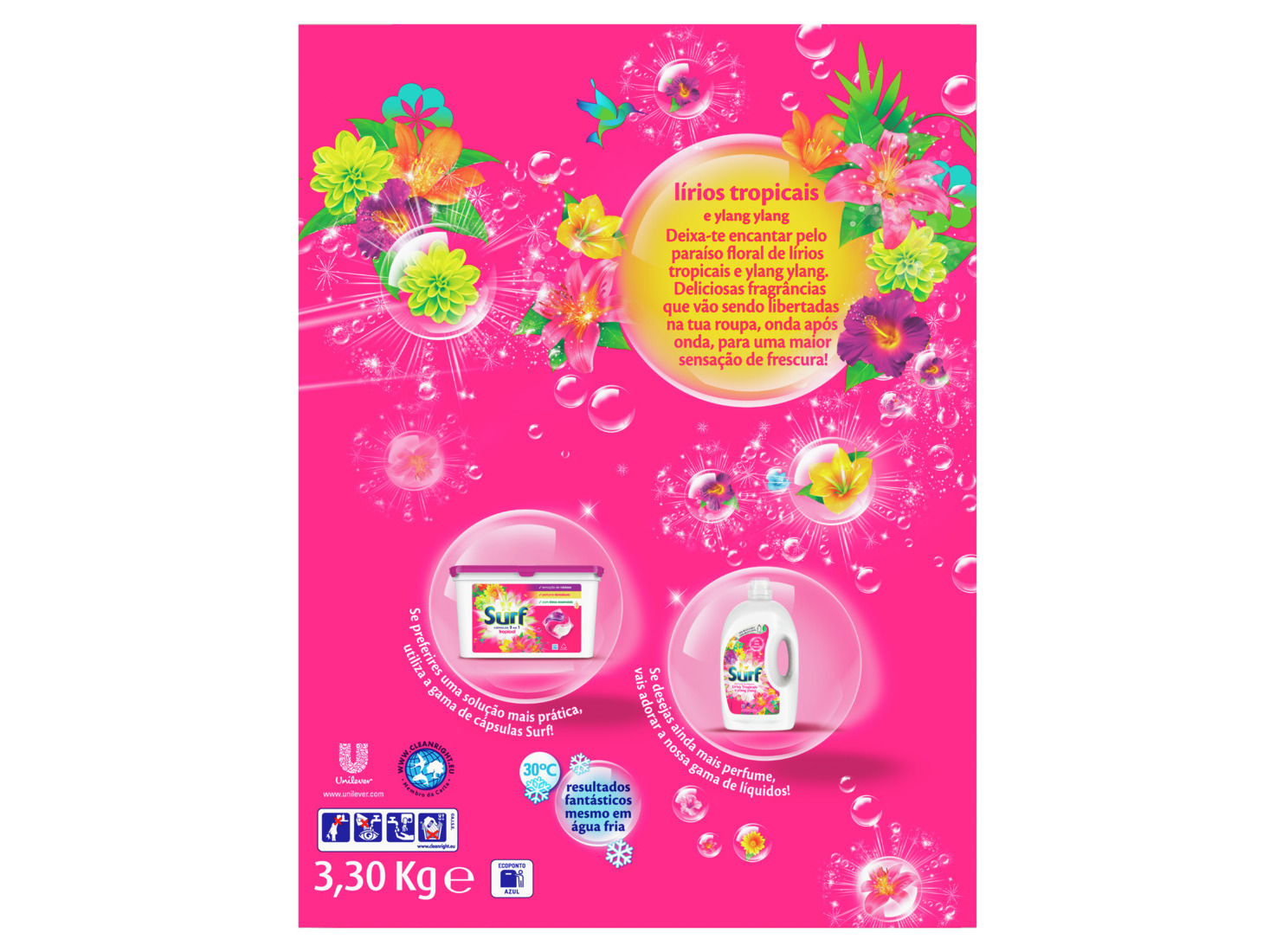 DETERGENTE ROUPA MÁQUINA PÓ SURF TROPICAL 66D