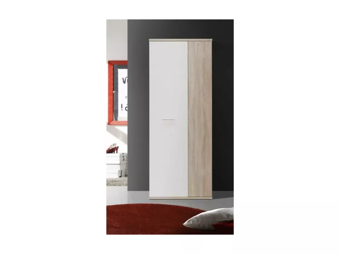 Armoire à chaussures MISCA chêne sonoma et blanc mat - 69 cm