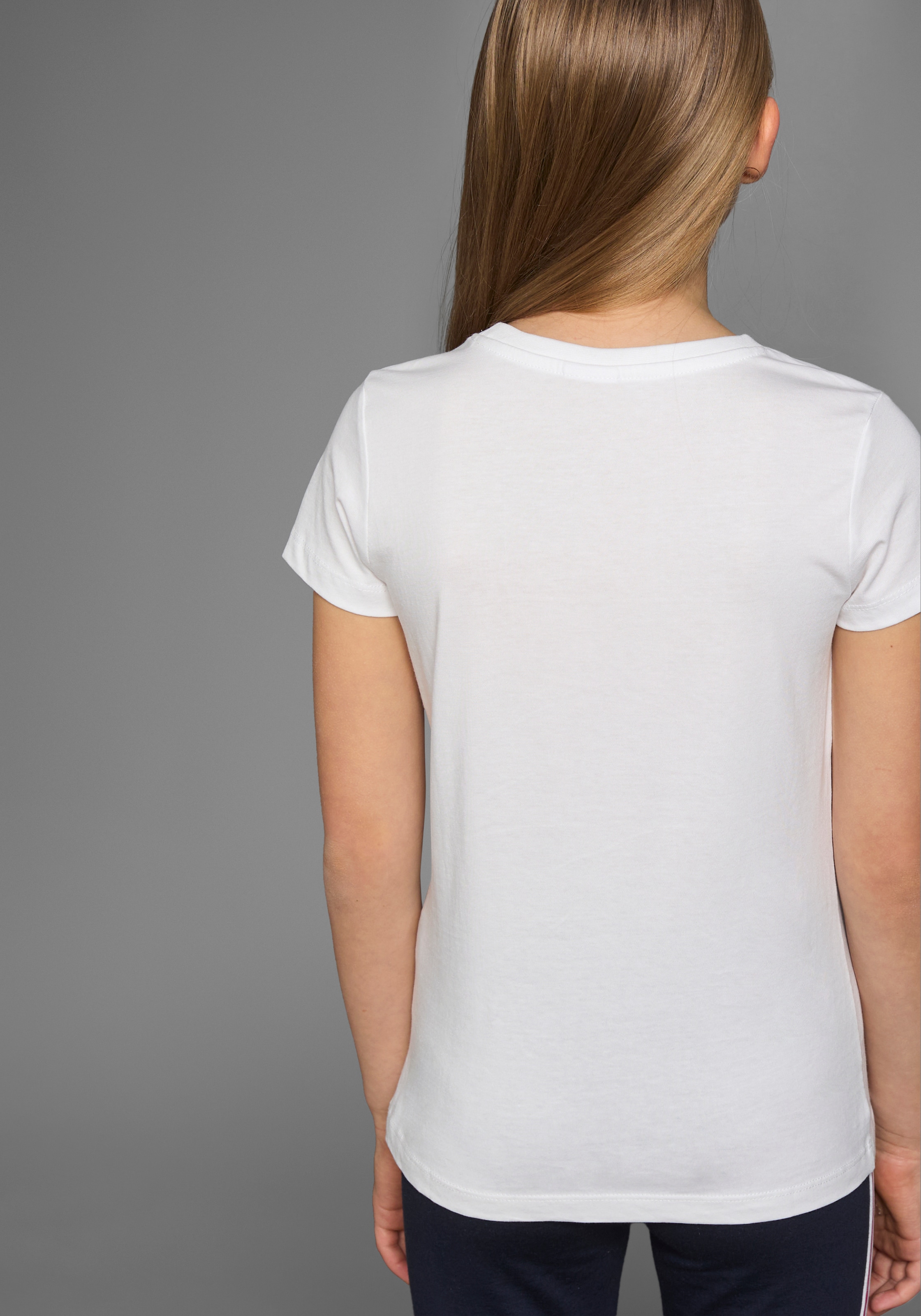 KangaROOS T-Shirt , Kurzarm,  taillierter Schnitt,  mit Glitzerdruck