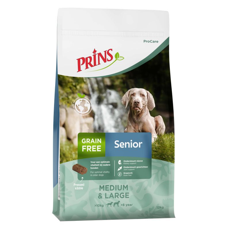 Prins ProCare Grainfree Senior Fit - Hondenvoer - 12 Kilogram - gevogelte