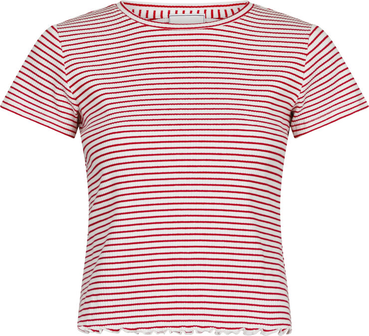 Neo Noir Lonnie Stripe Tee Rød