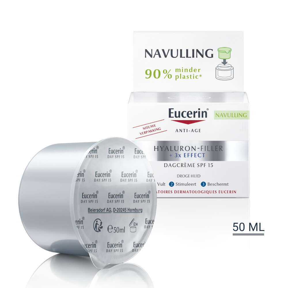 Eucerin Hyaluron-Filler + 3x Effect Dagcrème Droge Huid SPF 15 Navulling50 ml