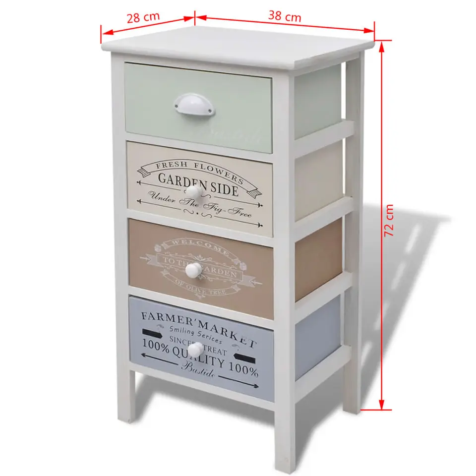 vidaXL - Kast - Wit - Hout - 38 x 28 x 72 cm